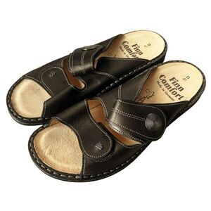 NEW Finn Comfort Sansibar Cigar Metallic Brown Slide Sandals 41 Size 10 Leather